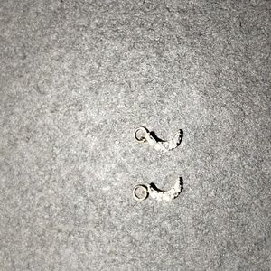 Pair CZ 14kt Charm Moon Dangle Yellow Gold NWT